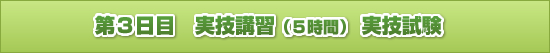第3日目 実技講習(5時間) 実技試験