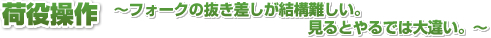 荷役操作～フォークの抜き差しが結構難しい。見るとやるでは大違い。～